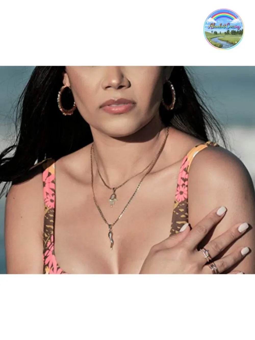 18K Gold Plated Hamsa Hand Pendant Necklace Flat Mariner Chain Lobster Clasp